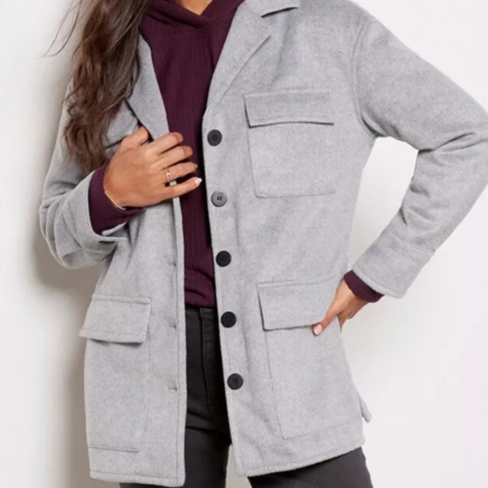 Sanctuary Fisher Car Coat Gray Womens Evereve Jacket NWOT Size Small